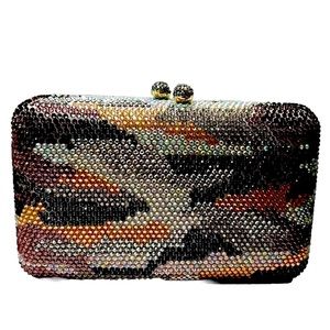 Marciano Rhinestone Clutch Handbag with Chain